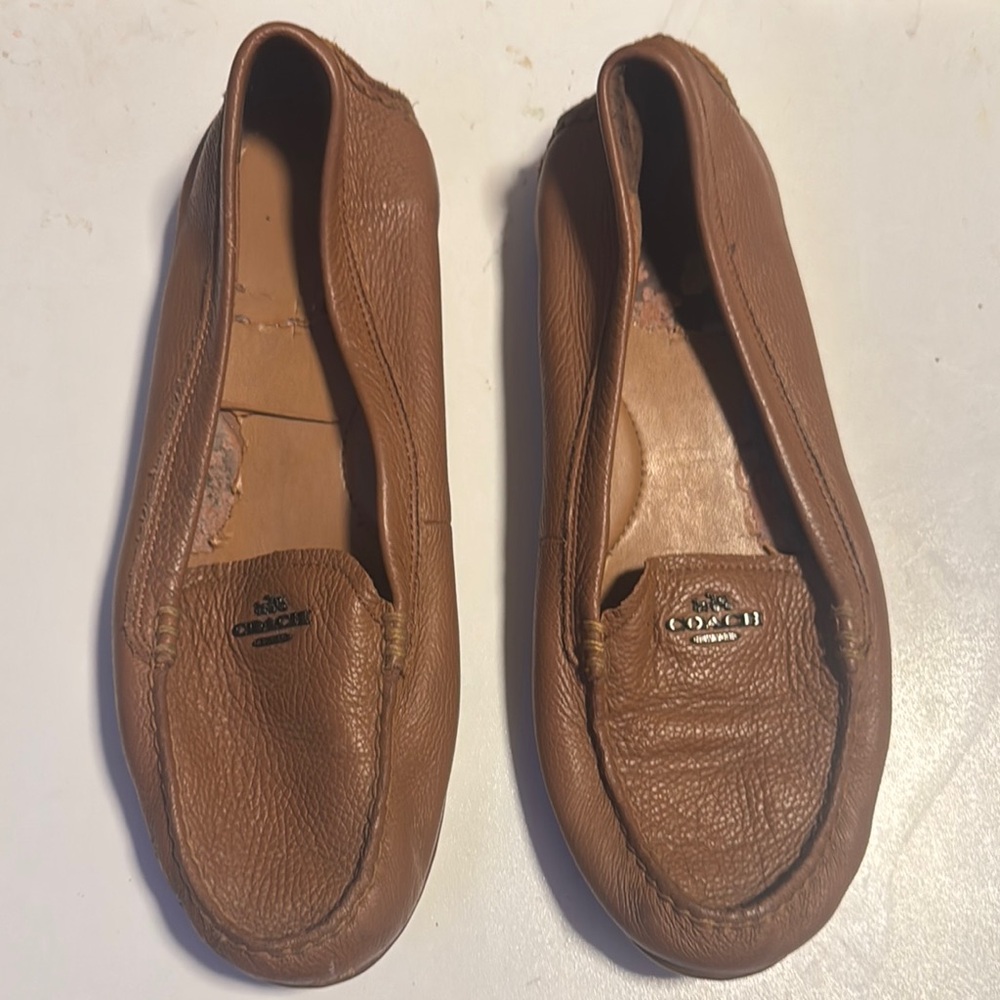 Coach Brown Leather Loafers Timeless Flats